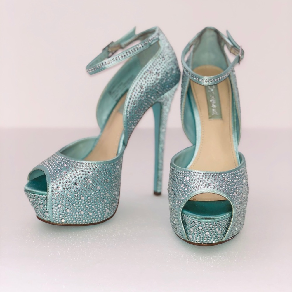 Betsey Johnson SB-Kiss Chrystal Studded Heels